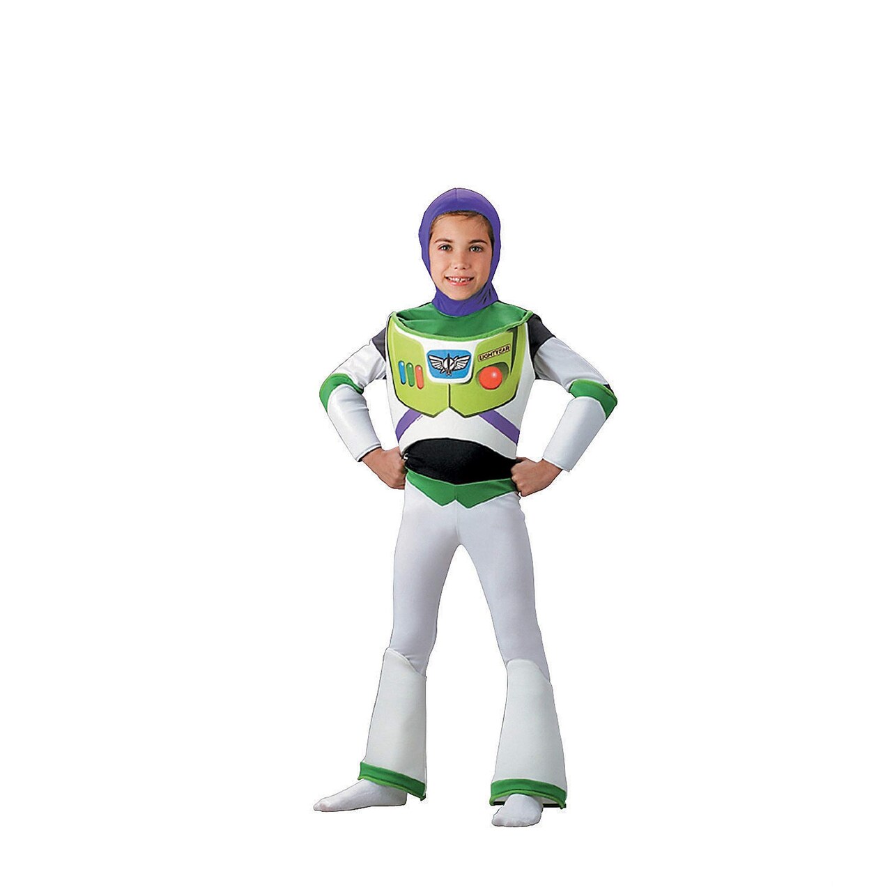 Boys Buzz Lightyear Halloween Costume with Bodysuit Hood and Shin Guards